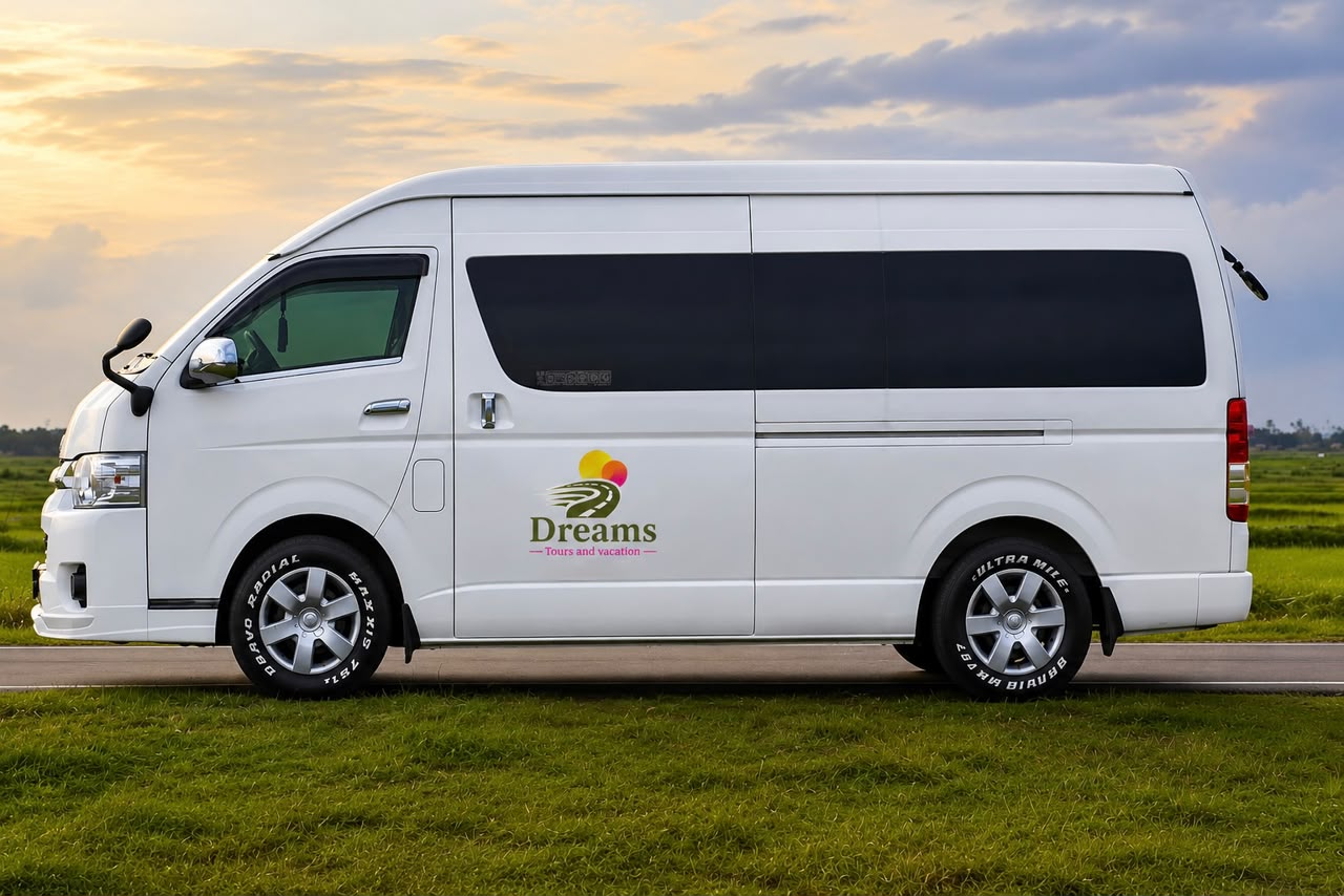 Dreams Tours vehicle at sunset